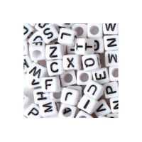 FOLIA Perles de lettres 33903 weiss 100 pièces