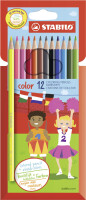 STABILO Crayons de couleur color, hexagonal, étui...