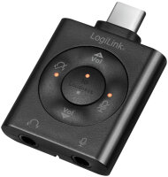 LogiLink Adaptateur audio USB-C avec EQ, virtual 7.1, noir