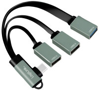 LogiLink Hub USB-C avec fiche coudée, 4 ports
