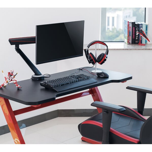 LogiLink Gaming Monitorarm, Armlänge: 480 mm, schwarz