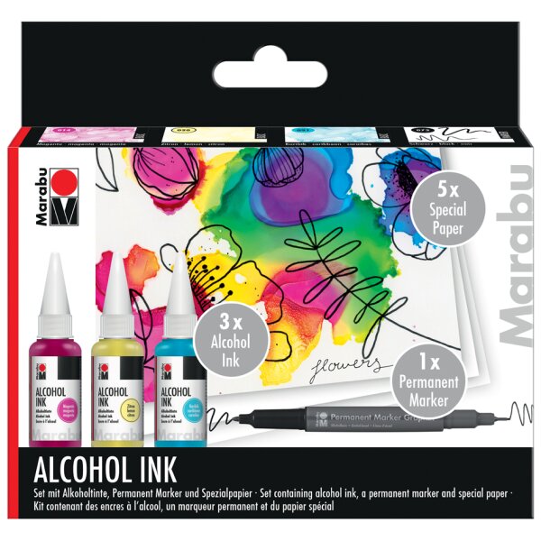 Marabu Set dencre permanente Alcohol Ink FLOWERS