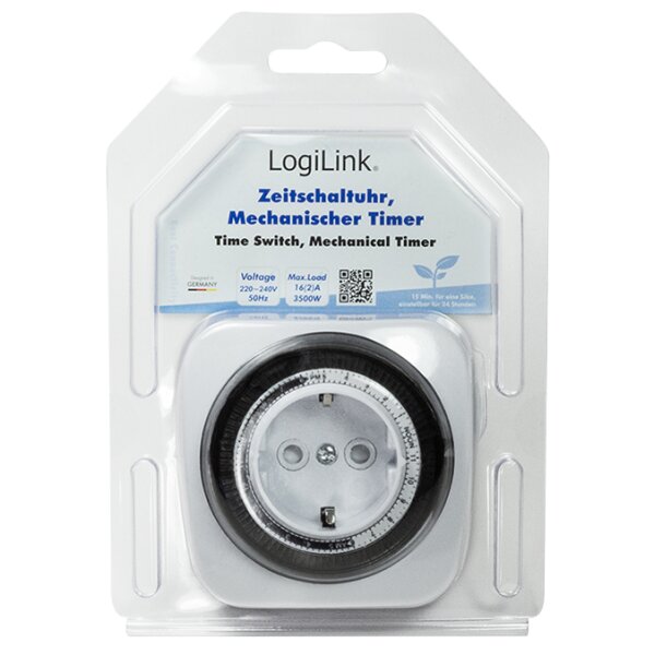 LogiLink Mechanische Zeitschaltuhr f&uuml;r Innenbereich, weiss