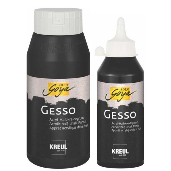 KREUL Appr&ecirc;t acrylique SOLO Goya Gesso, noir, 250 ml