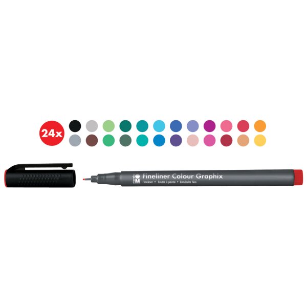 Marabu Fineliner COLOUR GRAPHIX "HYPNOTIZE", 24er Kartonetui