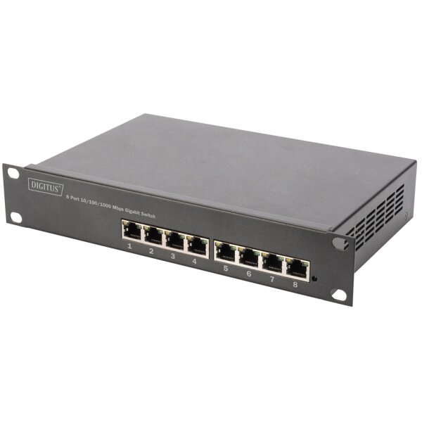 DIGITUS 10" Gigabit Ethernet PoE+ Switch, 8-Port