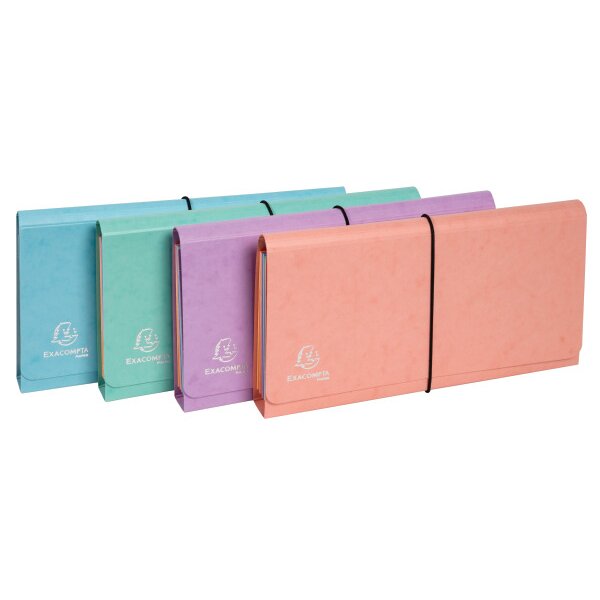 EXACOMPTA Fächermappe Aquarel 26x13cm 58660E ass. 6-teilig