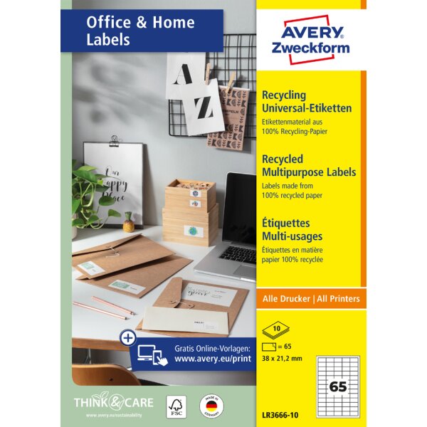 AVERY Zweckform Recycling-Universal-Etiketten Home Office