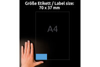 AVERY ZWECKFORM Etiketten 37x70mm 3449-10 blau, perm. 10 Blatt 24 Stk.
