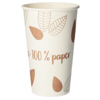 PAPSTAR Gobelet en carton pure ZERO, 0,1 l, beige/lilas