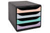 EXACOMPTA Schubladenbox Aquarel A4+ 3104296D Big Box, schwarz glossy