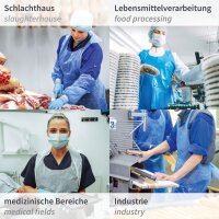 HYGOSTAR Tablier à bavette en LDPE, 35 microns, blanc