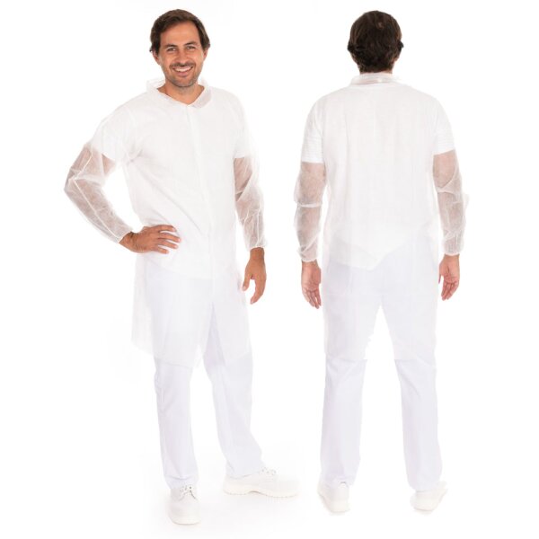 HYGOSTAR Besucherkittel ECO HYGOBASE, weiss, XXXXL