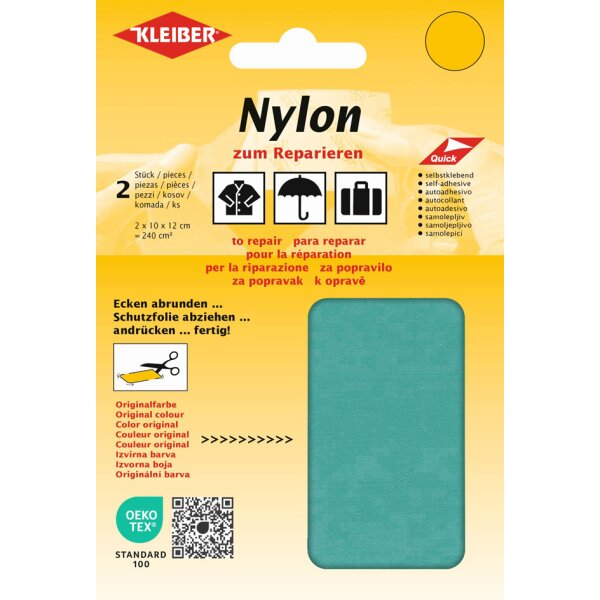 KLEIBER Nylon-Flicken, selbstklebend, schwarz