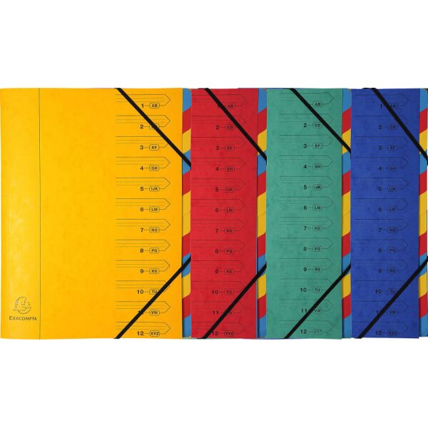 EXACOMPTA Ordnungsmappe, DIN A4, Karton, 7 Fächer, blau