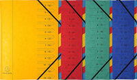 EXACOMPTA Trieur, A4, carton, 12 compartiments, rouge