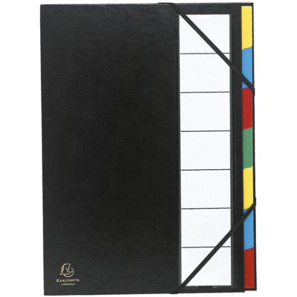 EXACOMPTA Trieur Harmonika, PP, 7 compartiments, noir