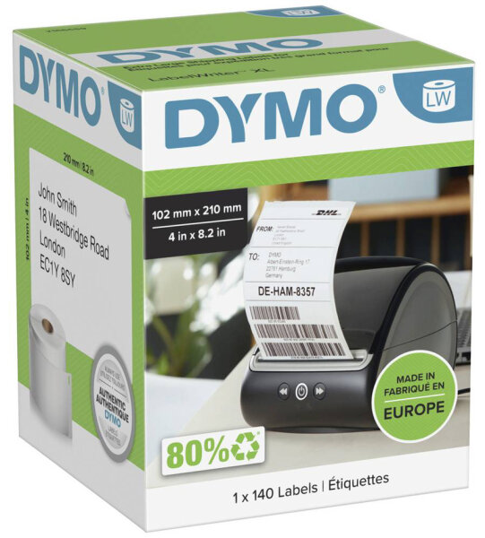 DYMO Etiquette dexpédition LabelWriter, 54 x 101 mm, jaune