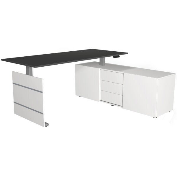 kerkmann Komplett-Arbeitsplatz Move 3 tube, weiss