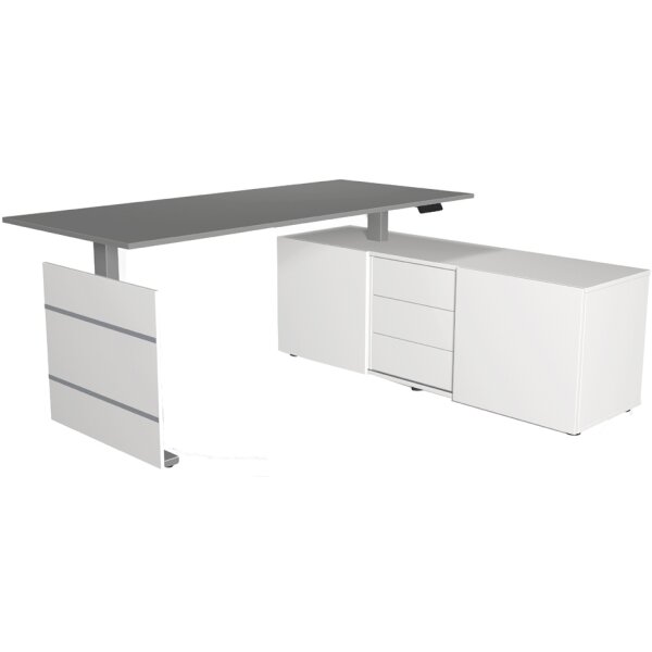 kerkmann Komplett-Arbeitsplatz Move 3 tube, weiss