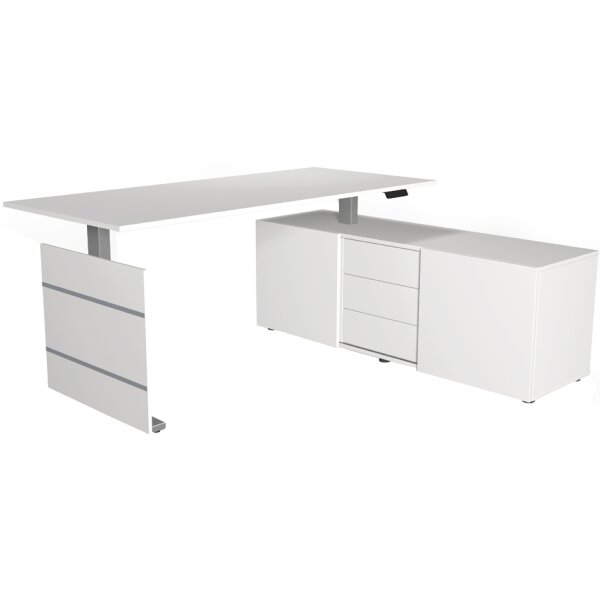 kerkmann Komplett-Arbeitsplatz Move 3 tube, weiss