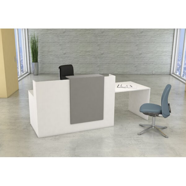 kerkmann Comptoir Sydney avec espace conseil, blanc/graphite