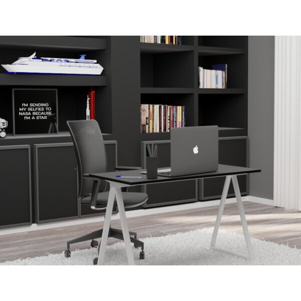 PAPERFLOW Bureau easyHome LV9, gris métallisé/noyer