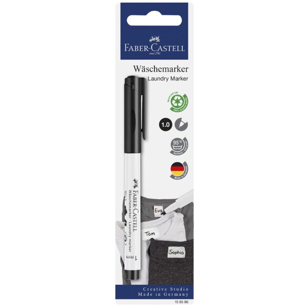 FABER-CASTELL Wäschemarker, schwarz, auf Blisterkarte