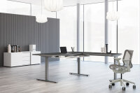 kerkmann Table de bureau assis-debout Move 3 Premium, blanc
