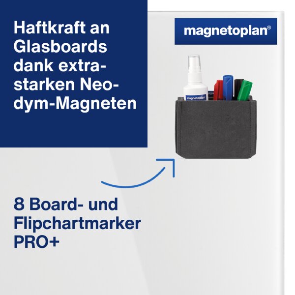 magnetoplan Pot à crayons magnetoTray, moyen, bleu