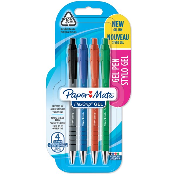 Paper:Mate Stylo encre gel FlexGrip GEL, blister de 4