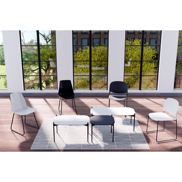 PAPERFLOW Beistelltisch MEET, (B)750 x (T)500 mm, weiss