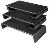 LogiLink Monitorständer, Breite einstellbar, 3x USB, schwarz