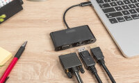 DIGITUS Adaptateur graphique triple USB-C 3en1 (HDMI/DP/VGA)