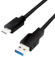LogiLink Câble USB 3.2, USB-A - USB-C, 0,15 m, noir