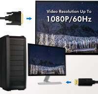 LogiLink Cordon convertisseur DisplayPort - DVI, 3,0 m, noir