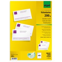 sigel cartes de visite, 85 x 55 mm, 200 g/m2, extra blanc