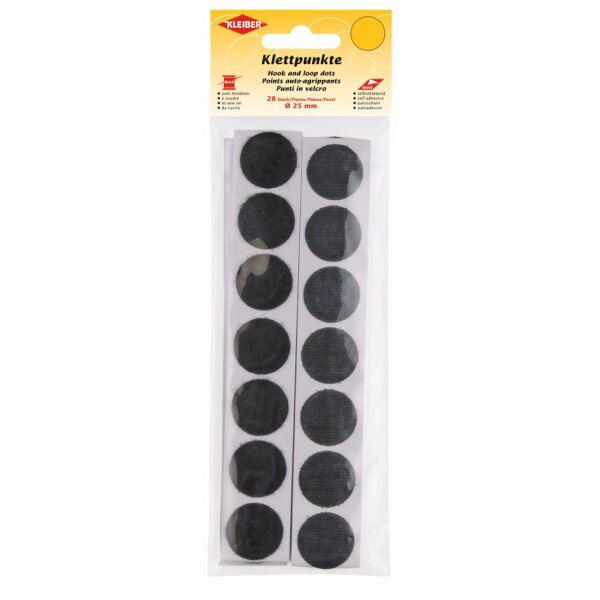KLEIBER Pastilles auto-agrippantes, diam&egrave;tre : 25 mm, noir