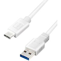 LogiLink Câble USB 3.2, USB-A - USB-C, 0,5 m, blanc