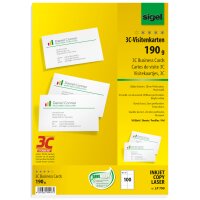 sigel Cartes de visite 3C, 85 x 55 mm, 225 g/m2, extra blanc