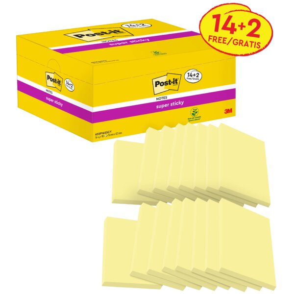 Post-it Bloc-note super sticky notes, 127 x 76 mm, 20+4