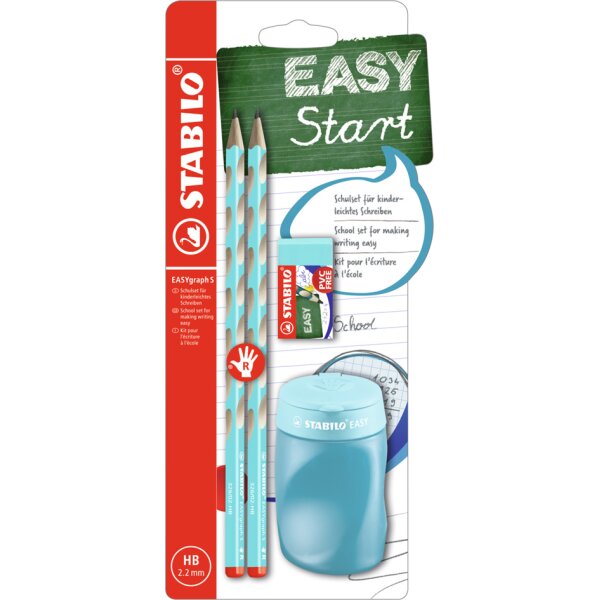 STABILO Kit décriture école EASYgraph S, droitier, bleu