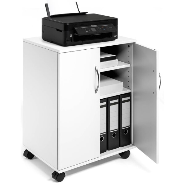 DURABLE Bürowagen "74 53", geschlossen, 3 Fächer, weiss
