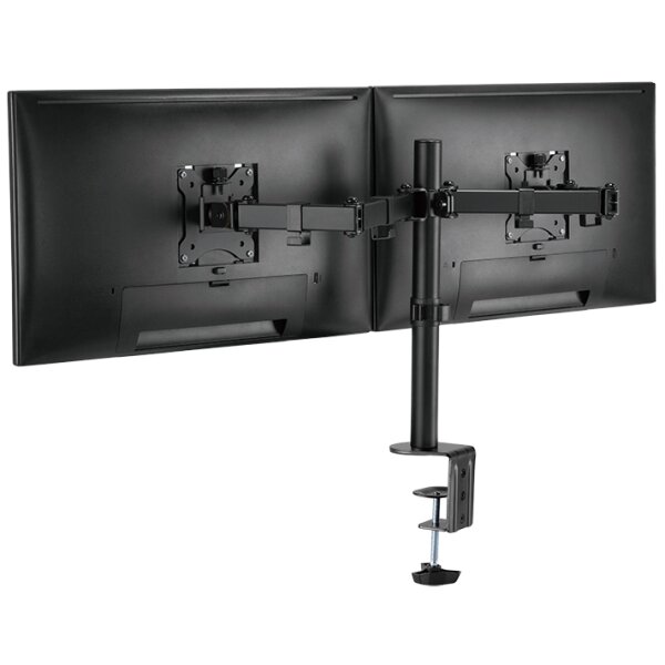 LogiLink Doppel-Monitorhalterung, Armlänge: 390 mm, schwarz