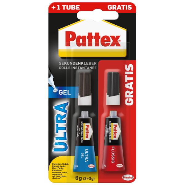 Pattex Sekundenkleber Ultra Gel + 3 g Flüssig GRATIS