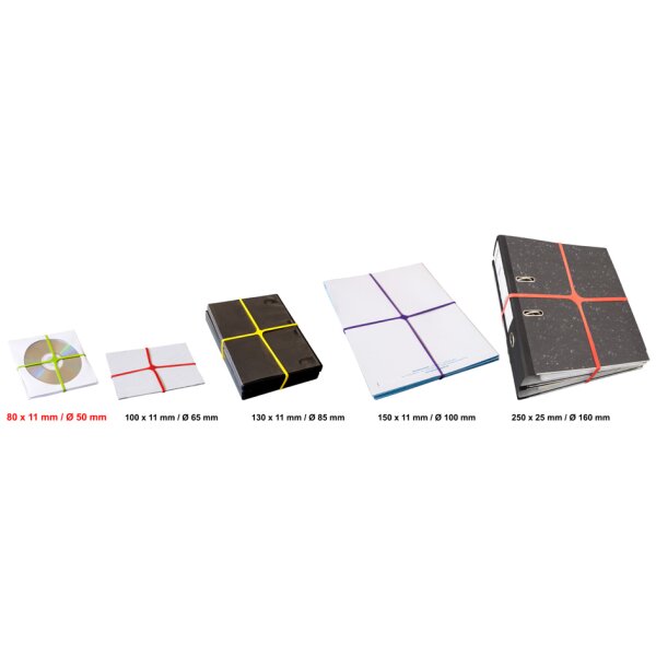 Läufer Elastiques en X dans un carton - 500 g, 100 x 11 mm,