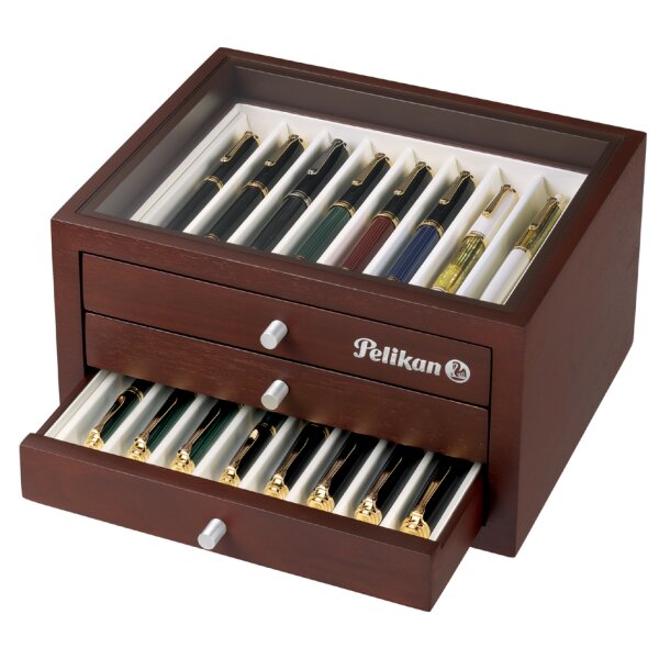 Pelikan Sammler-Schatulle, für 24 Schreibgeräte, nussbaum