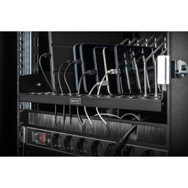 DIGITUS 19" Fachboden, ausziehbar, schwarz (RAL 9005)