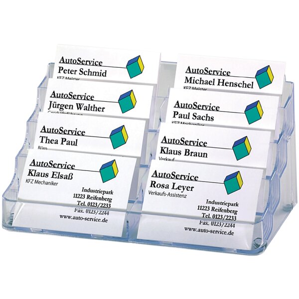 sigel Visitenkarten-Aufsteller, Hartplastik, mit 3 Fächern