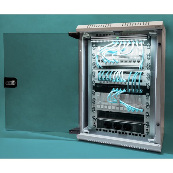 DIGITUS Coffret mural combiné 10/19, IP20, gris (RAL7035)